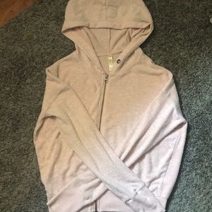 fleece light pink zip up jacket